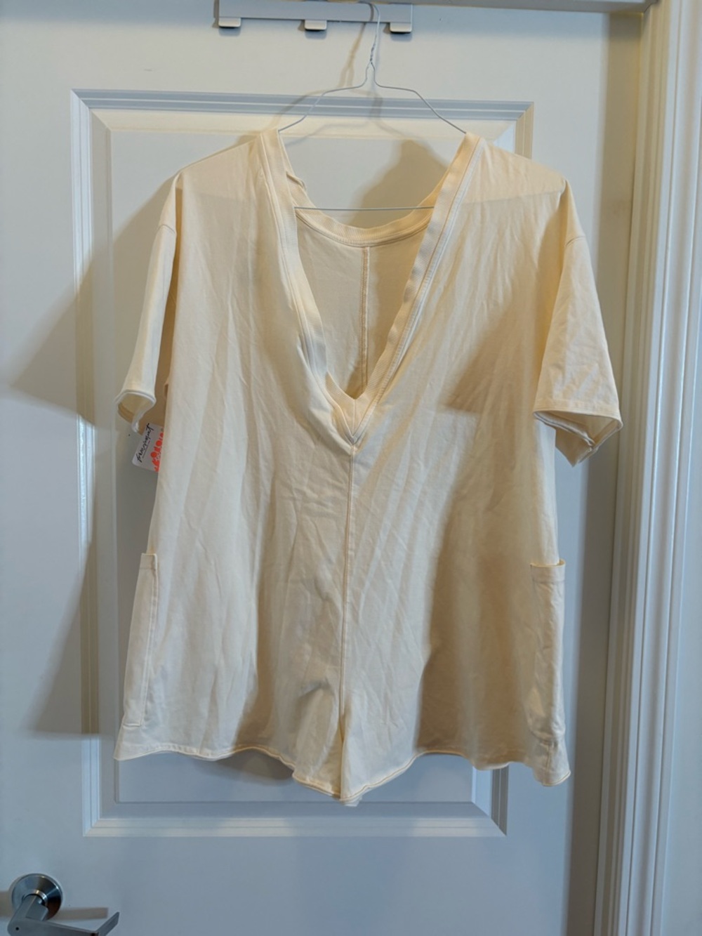 Free People Hot Shot Tee Romper XS Oversized Bleach Clay One Piece - Picture 9 of 16